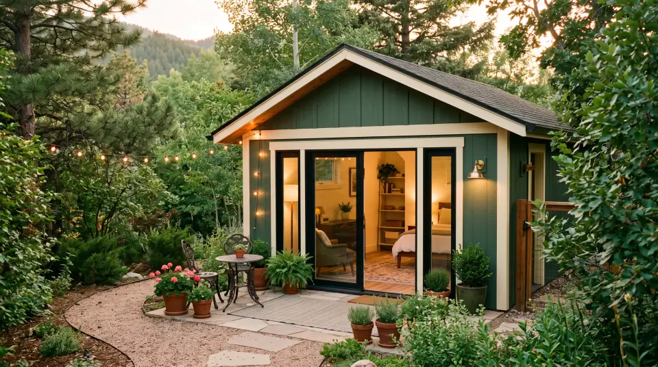Detached garage converted into a small studio apartment