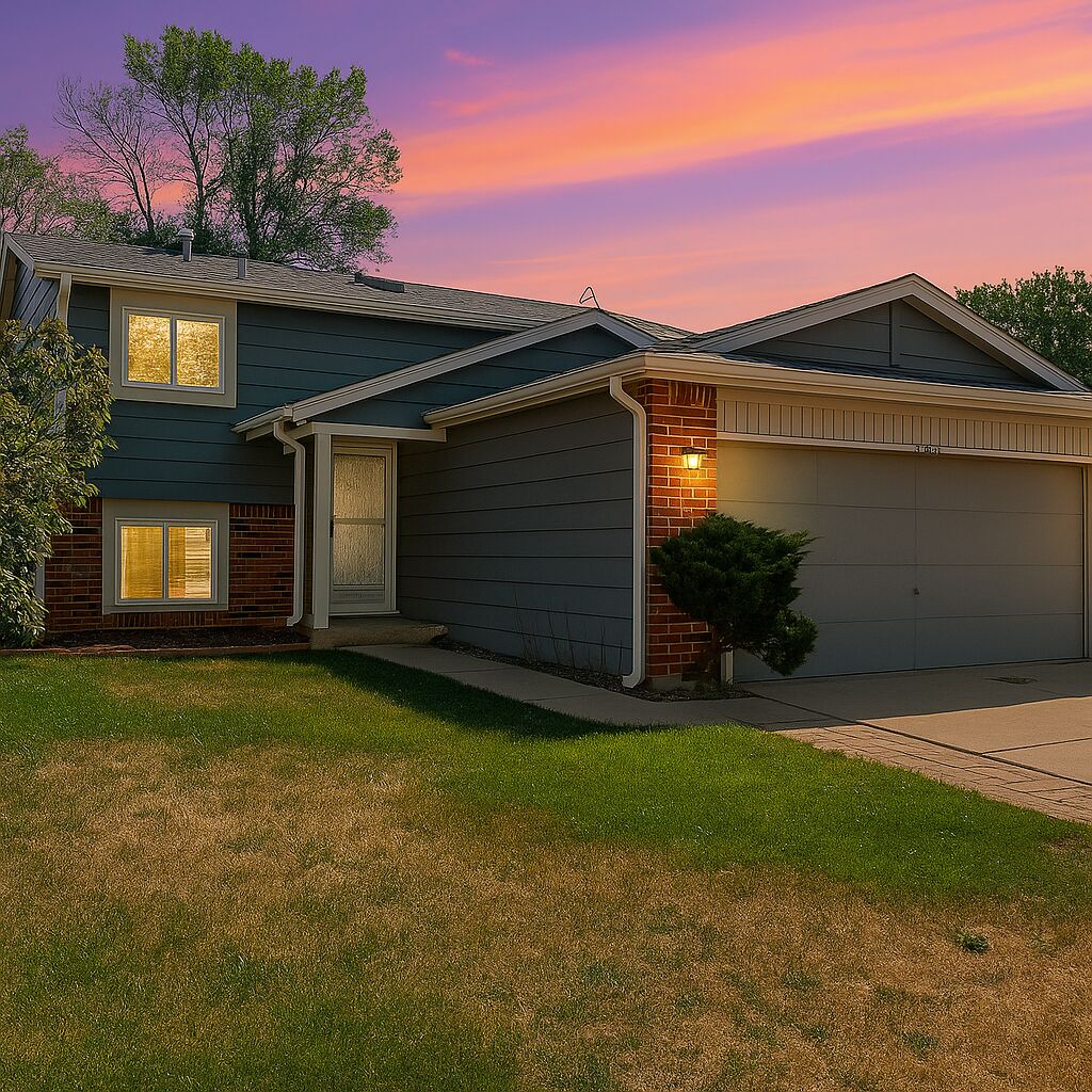 Two-story rental home managed by Home Remedies Property Management, dusk exterior